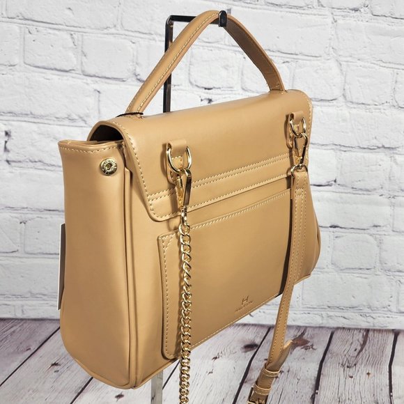 H Halston Women's Tan Crossbody Adjustable Strap Handbag - Picture 7 of 12